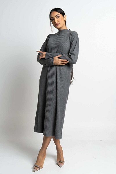 Nichii Women's Long Sleeve Ribbed Midi Dress