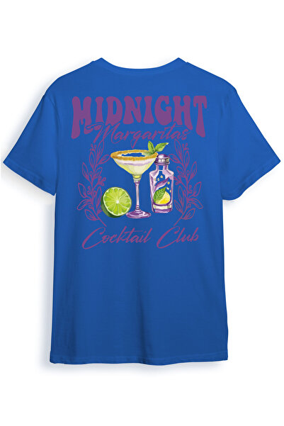 WİDİ Midnight Margaritas μπροστινό και πίσω εμπριμέ 100% βαμβακερό μπλουζάκι Unisex Regular Fit