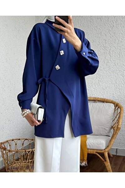 abanitesettür Yandan Bağlamalı Taş Detaylı Kimono