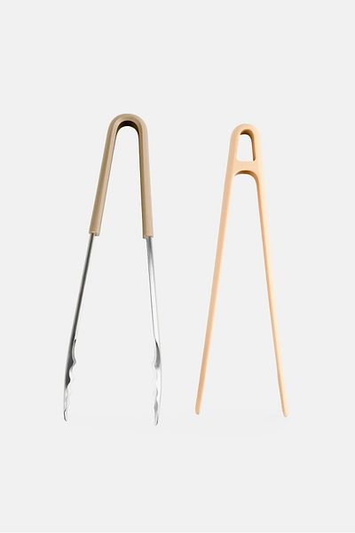 BEBEHOME 2 Piece Food Tongs Set, Multicolor