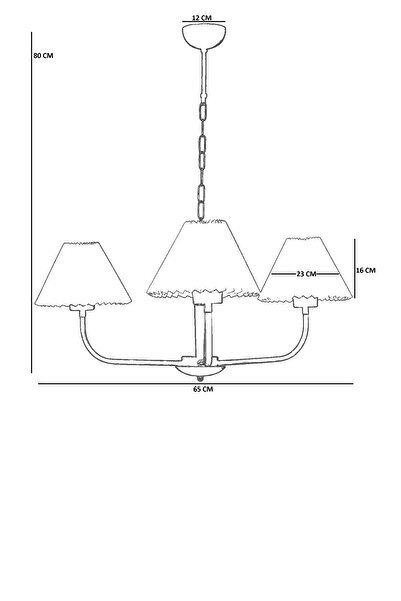 Lumexx APOLLO 3 LÜ ESKİTME PİLELİ KREM ABAJURLU AVİZE
