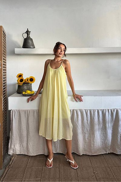 Neşeli Butik Women's Suspender Tulle Fabric Lining Summer Dress Nbg097