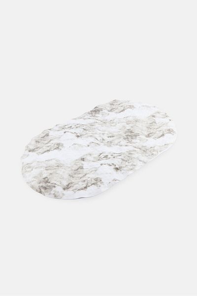 Bath Bliss Oval Marble Print Anti Slip Bath Mat, Multicolor