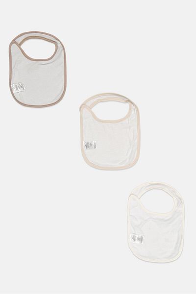 Dream Gro Toddlers Boy 3 Pcs Mushroom Print Bib Set, Tan