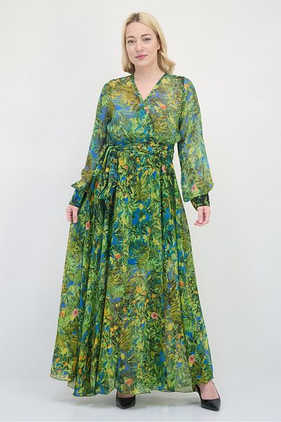 Spy Zone Exchange Women Floral Print Belted Maxi Dress, Multicolor