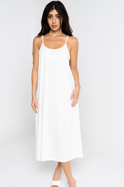 Nichii Solid Midi Dress with Thin Straps