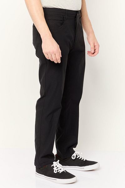 Desert Dunes Men Regular Fit Plain Straight Leg Pants, Black