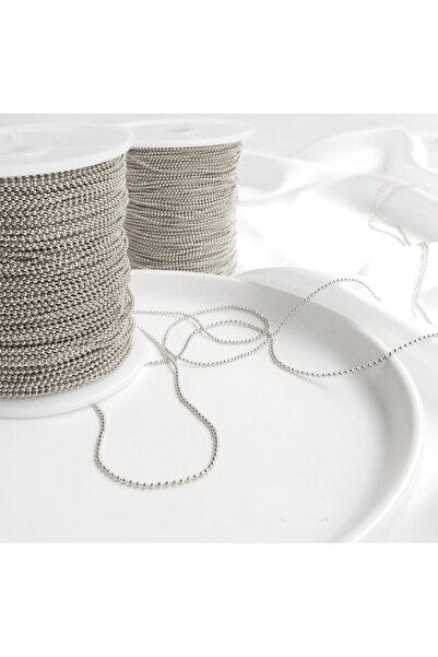 FlowerAksesuar 5 Metre - 1.5 mm Top Zincir, Kolye Zinciri, Takı Zinciri, Tırn...