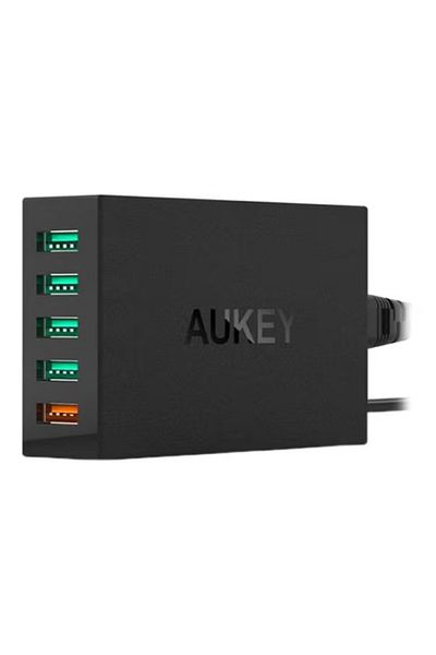 AUKEY Charger with 5 USB Ports QC3.0 54W by PA-T15 - Black