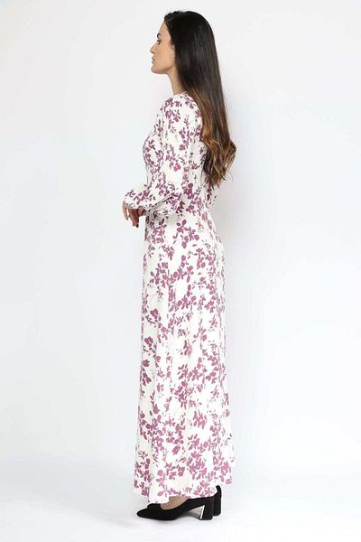 Nichii Floral Long Sleeve Maxi Dress with Front Buttons