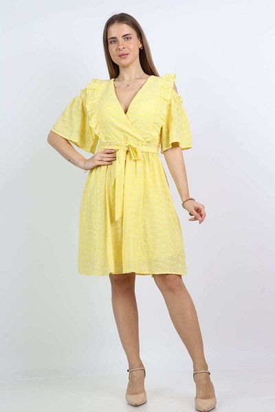 Nichii Women's Short Sleeve Belted Mini Dress