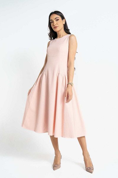 Nichii Solid Sleeveless Midi Dress