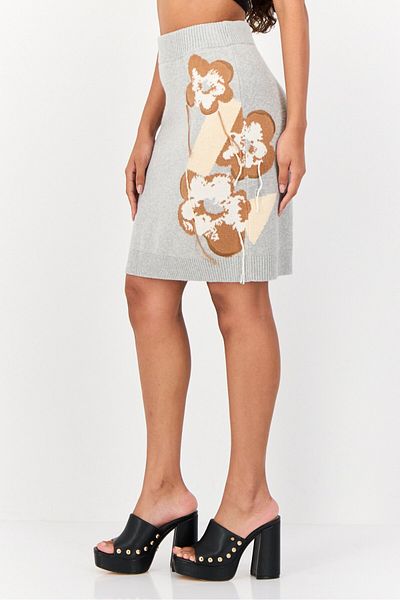 Esprit Women Embroidered Pull-On Mini Skirt, Grey