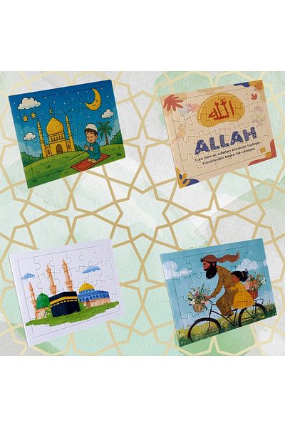 riyaz Islamic Puzzle for Children, 4 Pieces, A5 Size, 24 Pieces Each