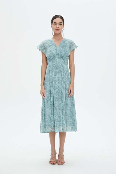 Nichii Floral Women's Sleeveless Midi Dress with Seven Slits