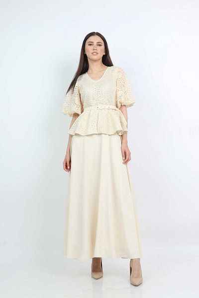 Nichii Soft Long Dress with Short Sleeves -