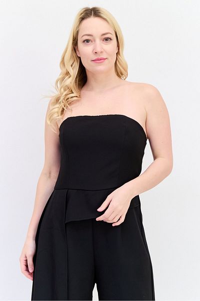 Archive Design Studio Women Plain Strapless Jumpsuit, Black