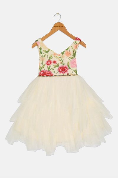 American Princess Kids Girl Embroidered Dress, Multicolor
