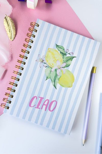 Martius Art A5 15X21 cm Hard Cover Spiral Checkered Notepad / School Notebook / Ciao Series