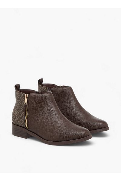 Flora Bella by Shoexpress Flora Bella Solid Ankle Boots with Zip Closure