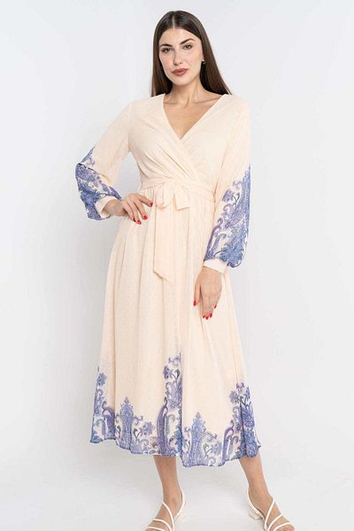 Nichii Long-Sleeve Printed Midi Dress