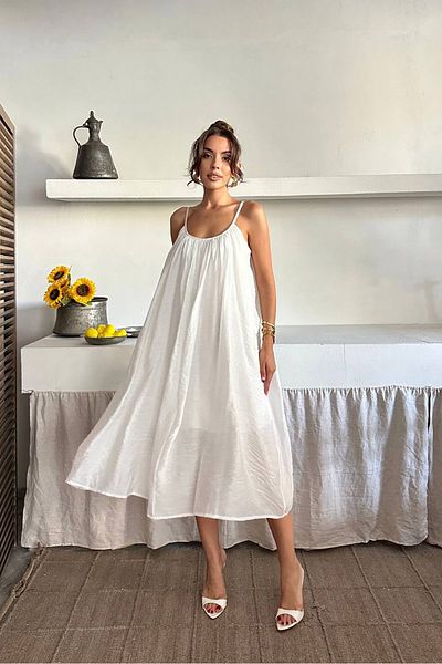 Neşeli Butik γυναικείο καλοκαιρινό φόρεμα με λουράκι από ύφασμα τούλι NBG097