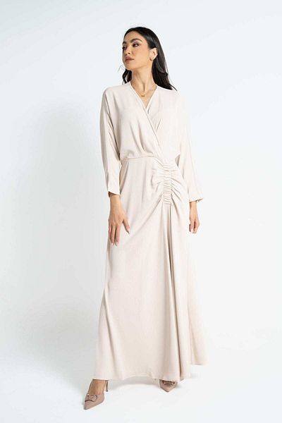 Nichii Solid 3/4 Sleeve Maxi Dress