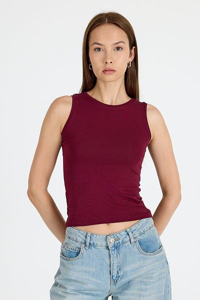 Rays Burgundy Crew Neck Sleeveless Slim Fit Undershirt 1663
