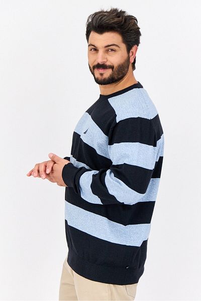 Navtech By Nautica Men Ribbed Neck Two-Tone Sweater, Multicolor
