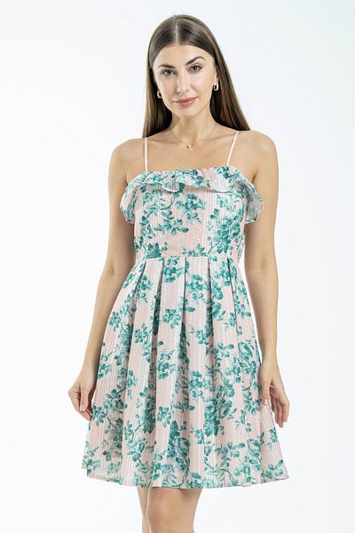 Nichii Floral Short Dress with Flared Straps