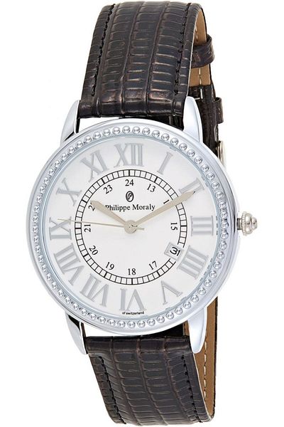 Philippe Moraly of Switzerland Men's Leather Analog Watch
