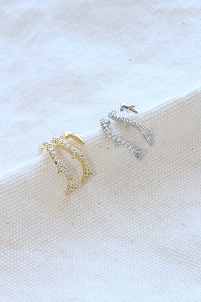 Leo'Stone Multi-View Zircon Stone Ivy Model Earcuff Cartilage Earrings