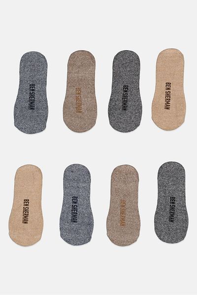 Ben Sherman Men 8 Pairs Brand Logo No Show Cut Outdoor Socks, Multicolor