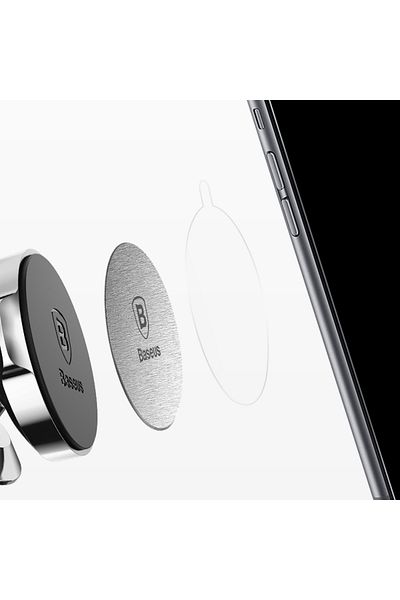 Baseus Capace metalice autoadezive pentru suporturi magnetice de telefon, argintii