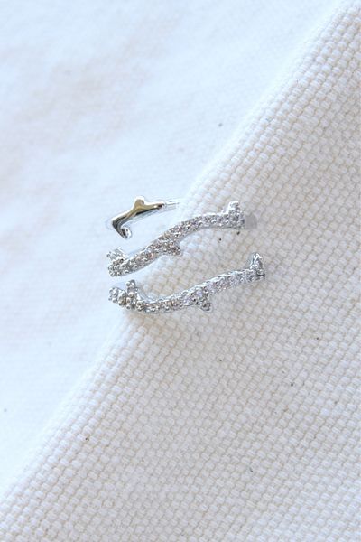 Leo'Stone Multi-View Zircon Stone Ivy Model Earcuff Cartilage Earrings