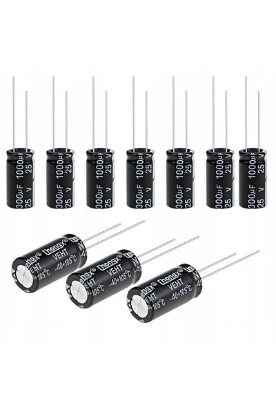 Rosfix Kondensator elektrolityczny Low ESR 1000uF 25V 10x20mm raster 5mm 10szt.
