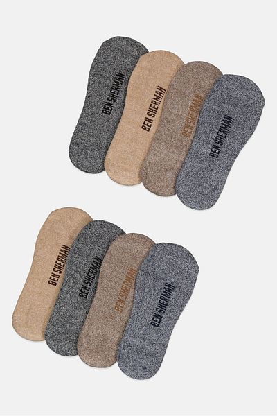 Ben Sherman Men 8 Pairs Brand Logo No Show Cut Outdoor Socks, Multicolor