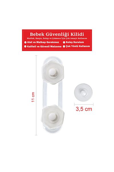 ALAY Ticaret Baby Safety Cabinet and Drawer Lock - 11 cm - 10 Pieces