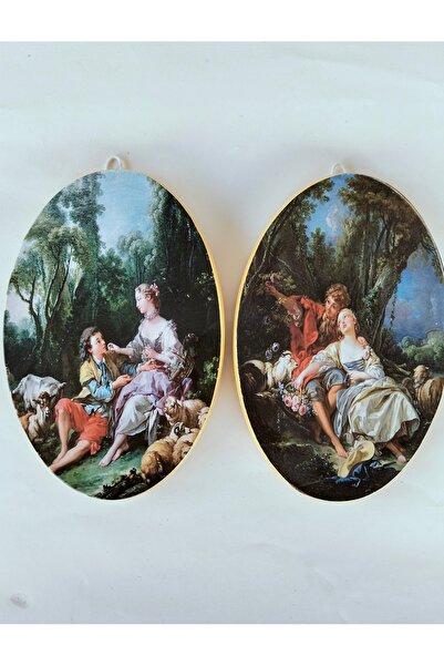 ZeyMin Art Vintage temalı 2li duvar süsü