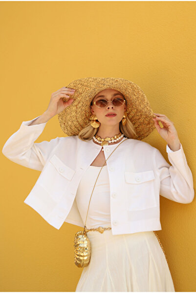 HEQA Modal Crop Jacket White