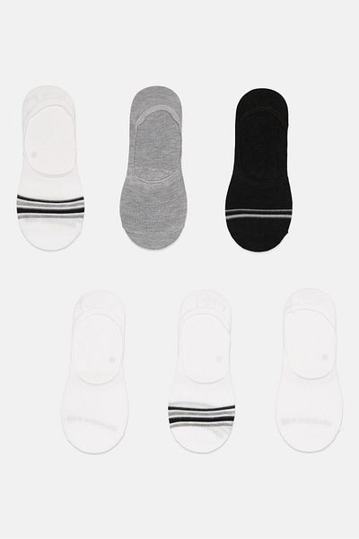 Ben Sherman Men 6 Pairs Brand Logo No Show Socks, Multicolor