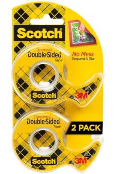 Scotch شريط لاصق مزدوج الجوانب، بديل دائم للغراء للقصاصات والحرف اليدوية وتغل...