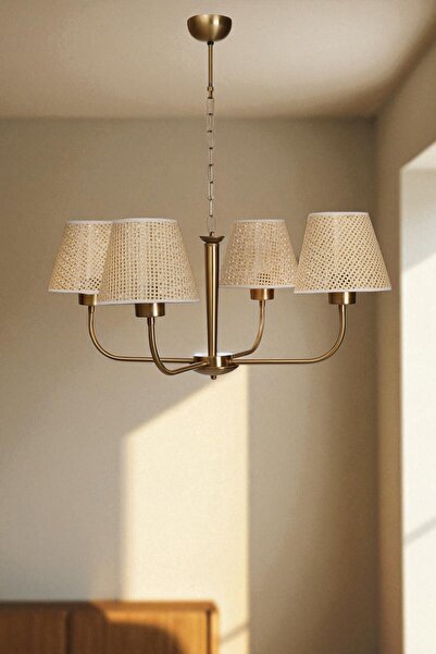 Lumexx APOLLO 4 LÜ ESKİTME PETEK ABAJURLU AVİZE