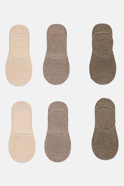 Dockers Men 6 Pairs Brand Logo Silicone Heel Socks, Multicolor