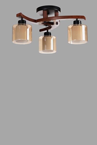 Lumexx WESTON 3 LÜ CEVİZ ÇİFT CAMLI PLOFONYER AVİZE