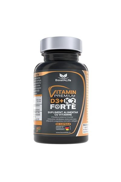 Boost4Life Vitamin PREMIUM D3 + K2 Forte, Boost4Life, MGCaps®, Greencaps 60 capsule vegane