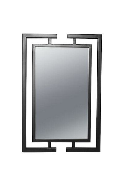 fromro ATENA mirror, rectangular, metal frame, matte black