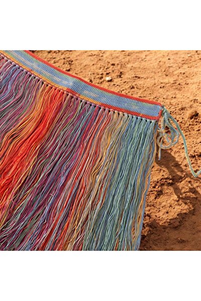 Major Butik Tasseled Crochet Knitted Beige Pareo Skirt