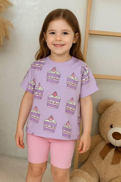 H&Z KİDS Girl's Tights T-Shirt Set