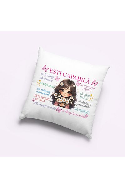 ROPRESSO Personalized pillow with motivational message – "You Are Capable" | Gift for women, girls, teenagers